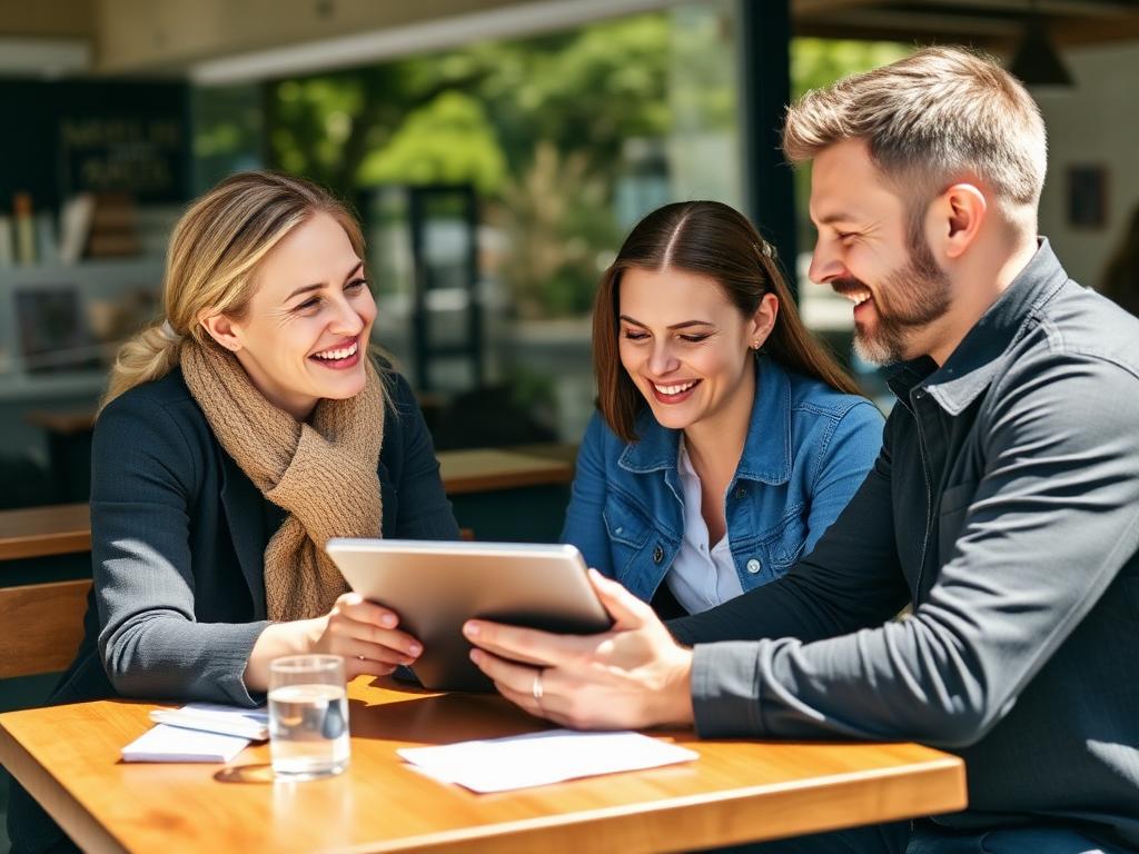 A mortgage adviser going through options with a young couple